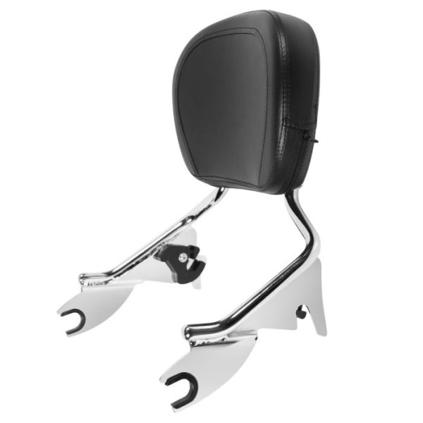 HOGWORKZ Chrome Shorty Detachable Sissy Bar Backrest - HW157211