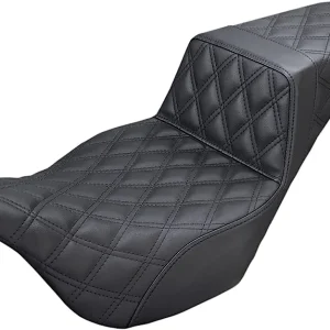 SADDLEMEN Black Lattice Stitch Step-Up Seat - 808-07B-175