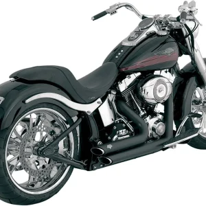 VANCE & HINES Black Shortshots Staggered Exhaust System - 47221