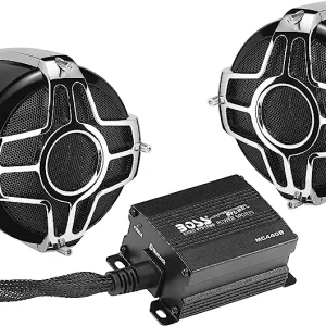 BOSS AUDIO Black/Chrome 600-Watt Bluetooth 3 in. Speaker Kit - MC440B