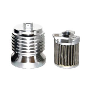 FLO OIL FILTERS Machined Aluminum FLO Stainless Steel Reusable Spin-On Oil Filter - PCS4C