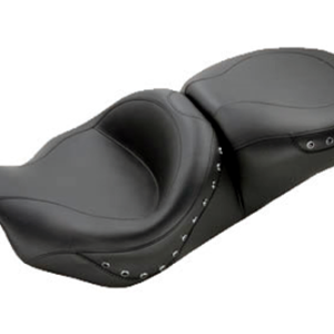 MUSTANG SEATS Smooth One-Piece Ultra Touring Seat w/Black Studs - 76039