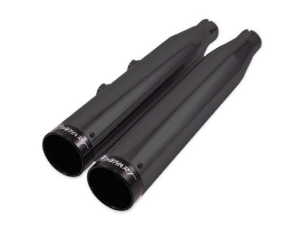 RINEHART Black 3.5 in. Slip-On Mufflers w/Black End Caps - 500-1211