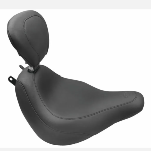 MUSTANG SEATS Black Wide Tripper Solo Seat w/Driver Backrest - 79332