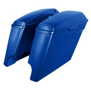 HOGWORKZ Superior Blue 4" Dual Cut Stretched Saddlebags - HW151006