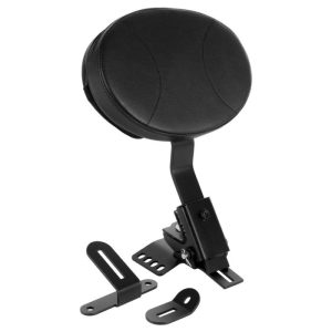 HOGWORKZ Black/Black Driver/Rider Backrest - HW157337