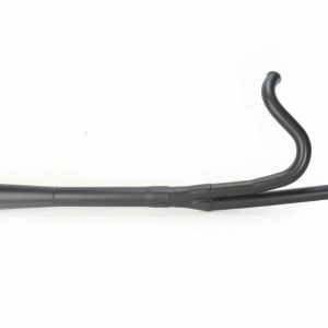 THUNDERHEADER Black Long Style High-Performance 2-Into-1 Exhaust System with Heat Shields - 1024SB