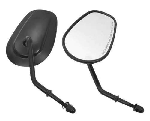 BIKERS CHOICE Black Tapered Short Stem Mirrors - 70237