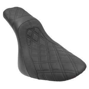 CMC MOTORSPORTS Black The Fastback 2 Up Softail Seat w/Black Double Diamond Stitch - ERSEAT2UP17-SFTBlack