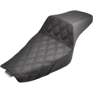 SADDLEMEN Black Lattice-Stitched Step Up Seat for use with 3.3 Gallon Tank - 807-11-175