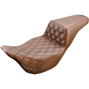 SADDLEMEN Brown Lattice Stitched Step Up Seat - 808-07B-172BREX