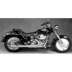 THUNDERHEADER Chrome Long Style High-Performance 2-Into-1 Exhaust System with Heat Shields - 1024S